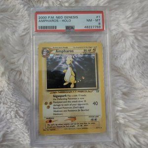 PSA 8 NM/MT Pokemon 2000 Neo Genesis Ampharos Holo 1/111